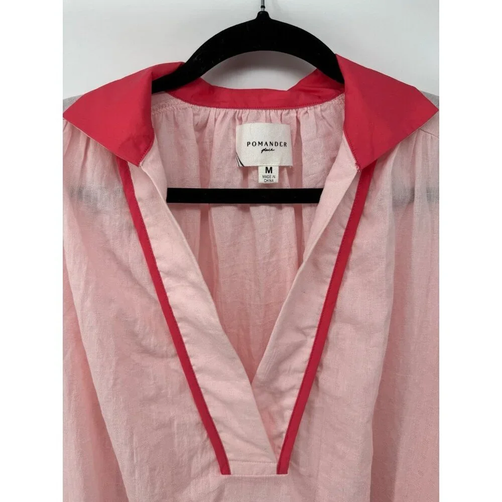 Pomander Place Pink Salt Lizzie Coverup Relexed Fit Gauzy Lightweight Size M - Picture 5 of 10